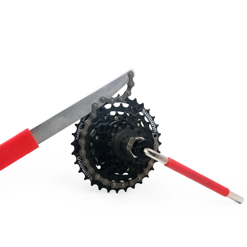 Bike Cassette Removal Tool MTB Mountain Road Bicycle Sprocket Remover Chain Whip Auxiliary Wrench Cycling Repair Accessories