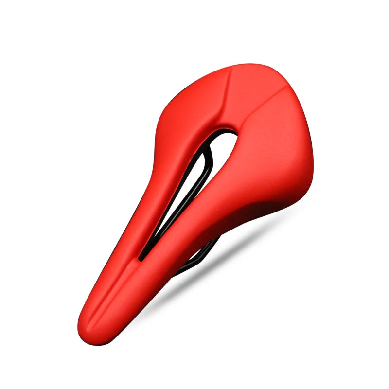 Bicycle Saddle Breathable Hollow Design PU Leather Soft Comfortable Seat MTB Mountain Road Bike One-Piece Cushion Cycling Parts