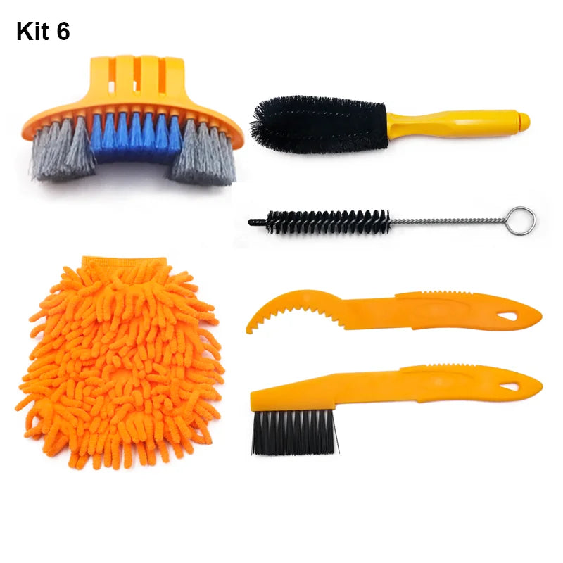 Bicycle Cleaning Kit Mountain Bike Chain Cleaner Scrubber Tire Brushes Washing Glove Cycling Maintenance Tool Accessories