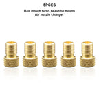 5Pcs Bicycle Tire Transfer Valve Adapter Presta To Schrader Copper Valve Adaptor Wheels Gas Nozzle Tool Cycling Accessories