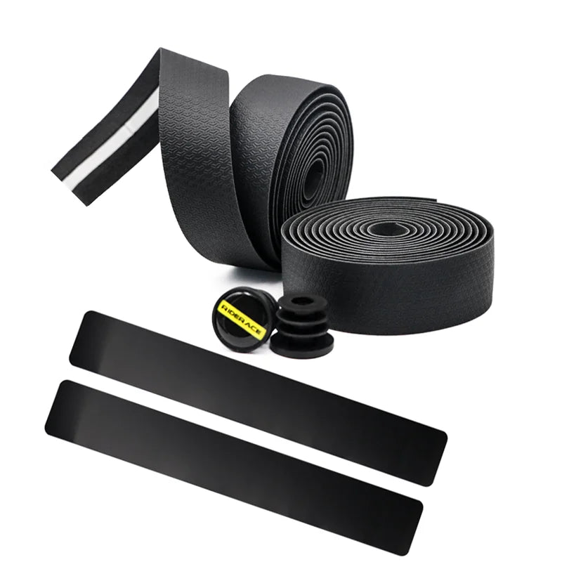 Bike Handlebar Tape PU+EVA Leather Anti-slip Shockproof Bar Wraps Fixing Straps Road Cycling Handlebar Tapes Bicycle Accessories