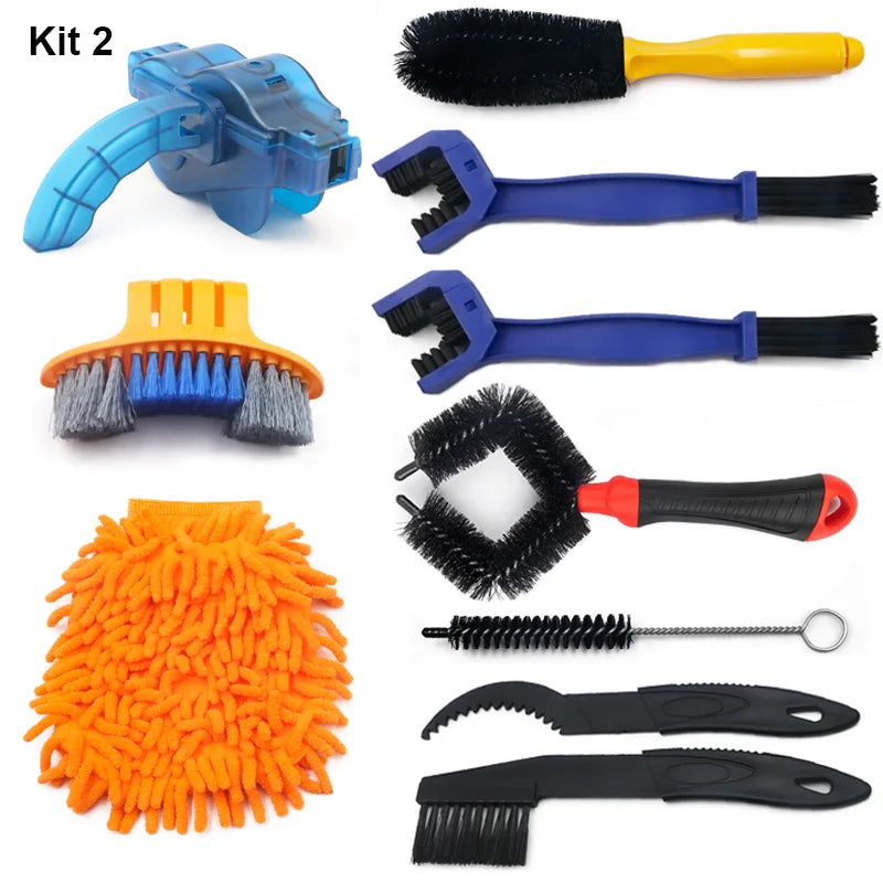 Bike Wash Tool Set Bicycle Cleaning Kit MTB Chain Cleaner Scrubber Brushes Outdoor Riding Cycling Maintenance Tool Accessories