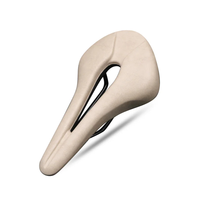 Bicycle Saddle Breathable Hollow Design PU Leather Soft Comfortable Seat MTB Mountain Road Bike One-Piece Cushion Cycling Parts