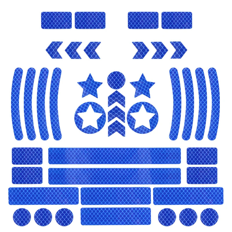 Bike Reflective Stickers MTB Scooter Helmet Body Reflective Sticker Night Safety Grid Stripe Warning Strip Bicycle Reflector