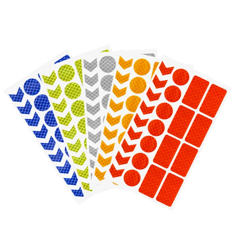 Bike Reflective Stickers MTB Scooter Helmet Body Reflective Sticker Night Safety Grid Stripe Warning Strip Bicycle Reflector