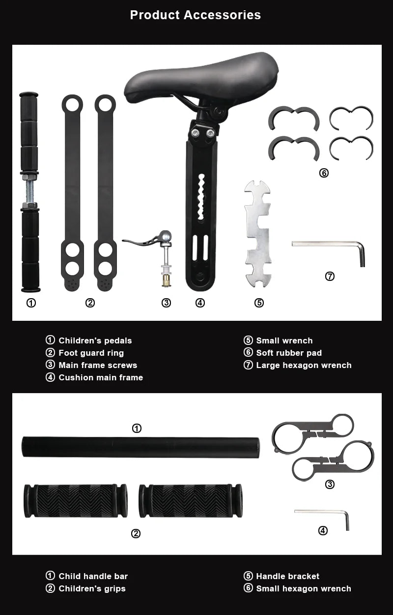 Kids Bicycle Seat MTB Bike Children Saddle Front Frame Mount Baby Seat Child Safety Handlebar Cycling Kids Quick Release Saddle