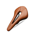 Bicycle Saddle Breathable Hollow Design PU Leather Soft Comfortable Seat MTB Mountain Road Bike One-Piece Cushion Cycling Parts