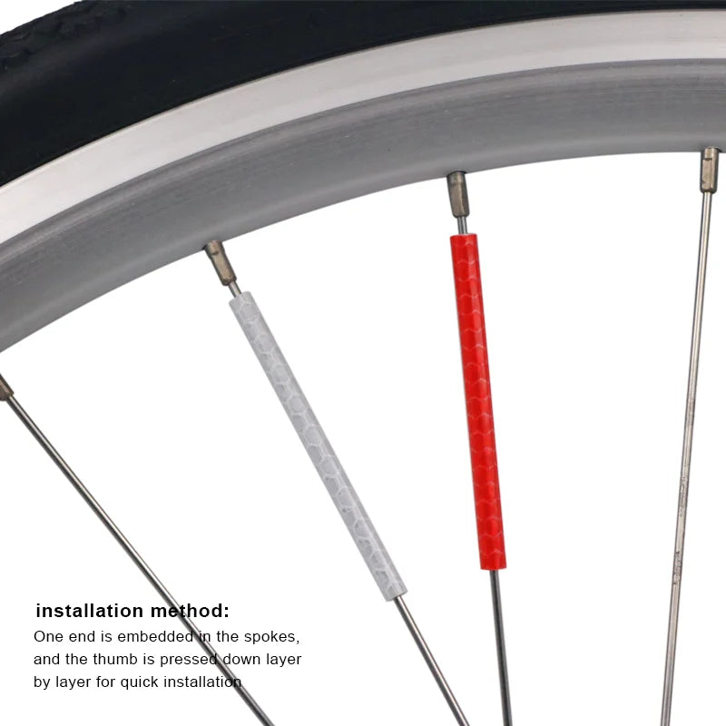 Bicycle Reflective Wheel Rim Spoke Safety Warning Mountain Bike Light Reflector Strip Outdoor Riding Wheel Rim Spoke Accessories