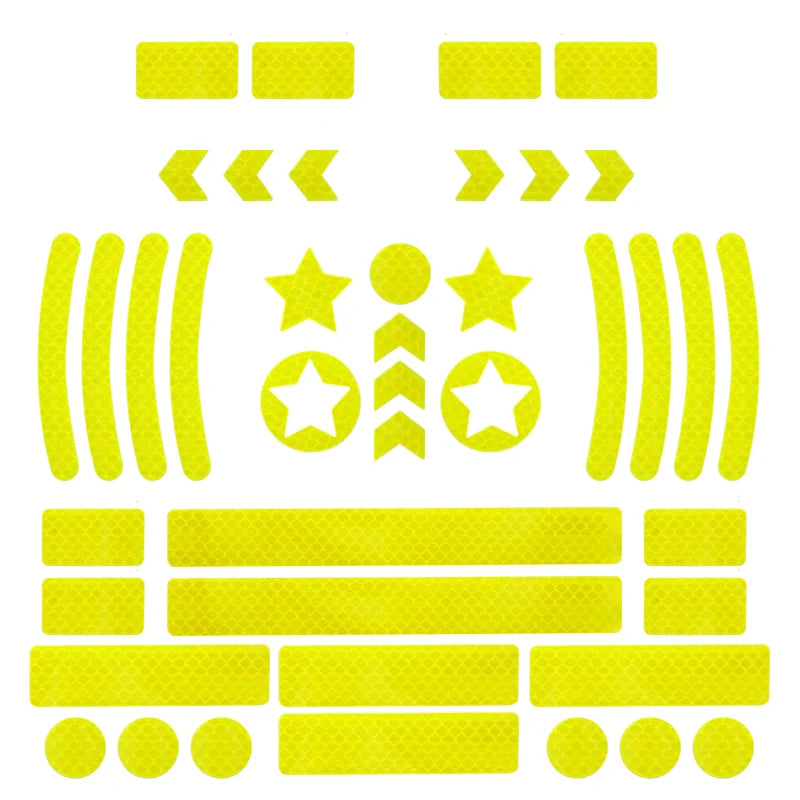 Bike Reflective Stickers MTB Scooter Helmet Body Reflective Sticker Night Safety Grid Stripe Warning Strip Bicycle Reflector