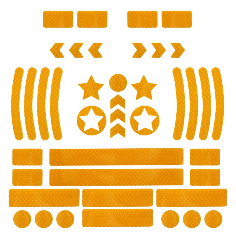 Bike Reflective Stickers MTB Scooter Helmet Body Reflective Sticker Night Safety Grid Stripe Warning Strip Bicycle Reflector