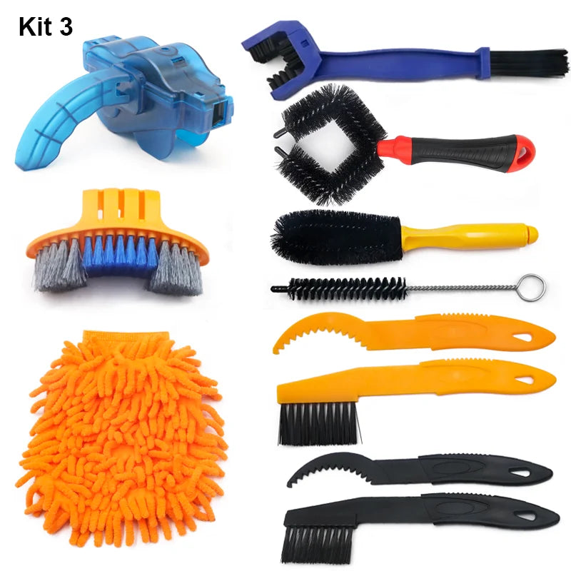Bike Wash Tool Set Bicycle Cleaning Kit MTB Chain Cleaner Scrubber Brushes Outdoor Riding Cycling Maintenance Tool Accessories