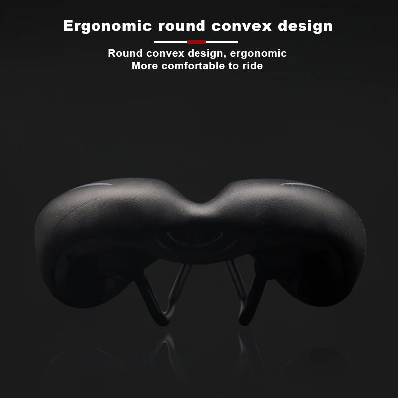 Bicycle Saddle Extra Soft Gel Leather Shock Absorbing Design Mountain Road Bike Comfort Soft Cushion Cycling Padded Wide Saddle
