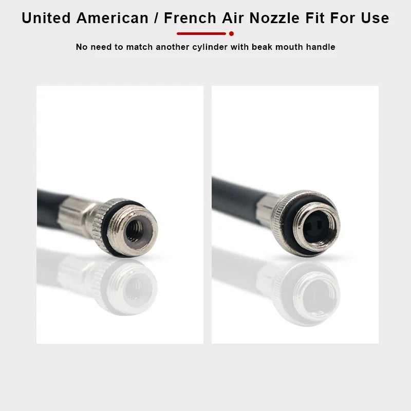 Portable Bicycle Pump With Hose Ball Needle Mountain Road Bike Hand Air Pump Tire Inflator Schrader Presta Valve MTB Accessories