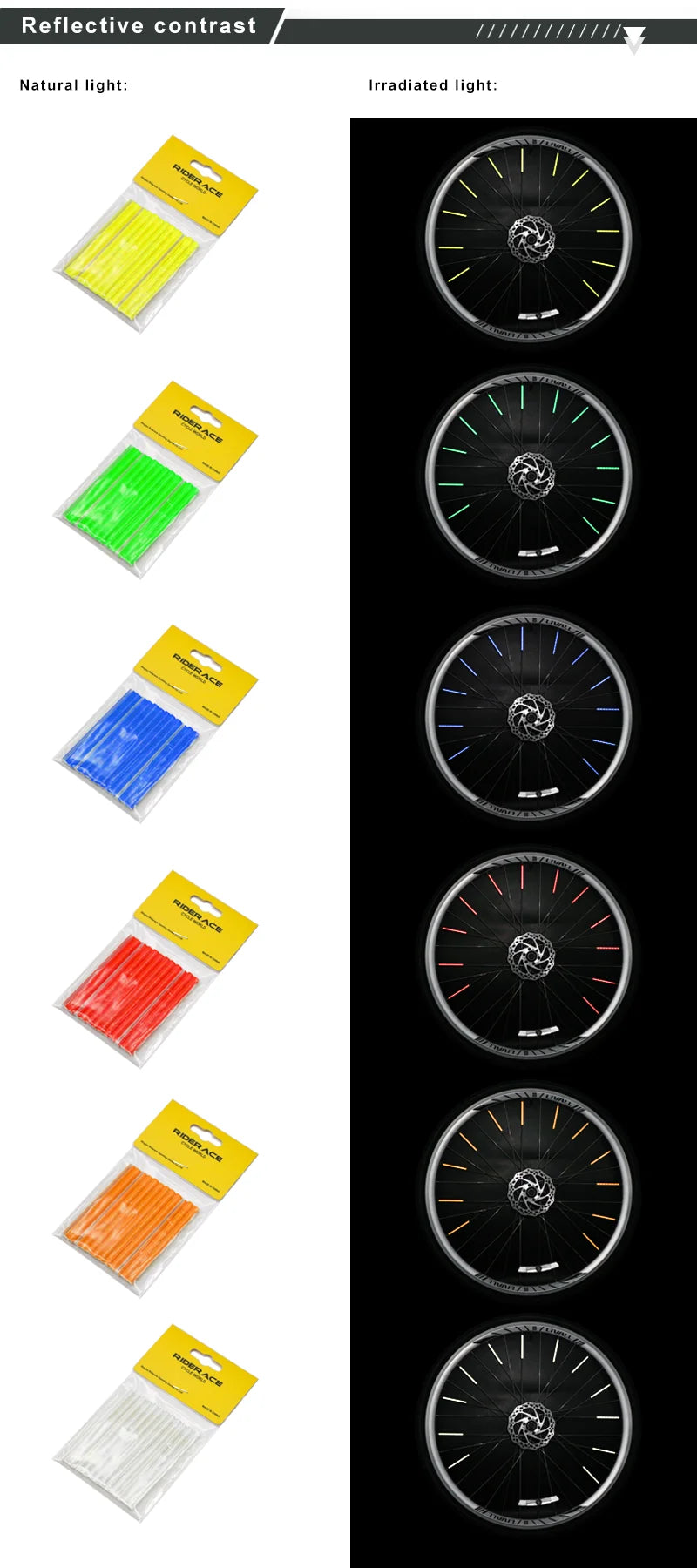 Bicycle Reflective Wheel Rim Spoke Safety Warning Mountain Bike Light Reflector Strip Outdoor Riding Wheel Rim Spoke Accessories