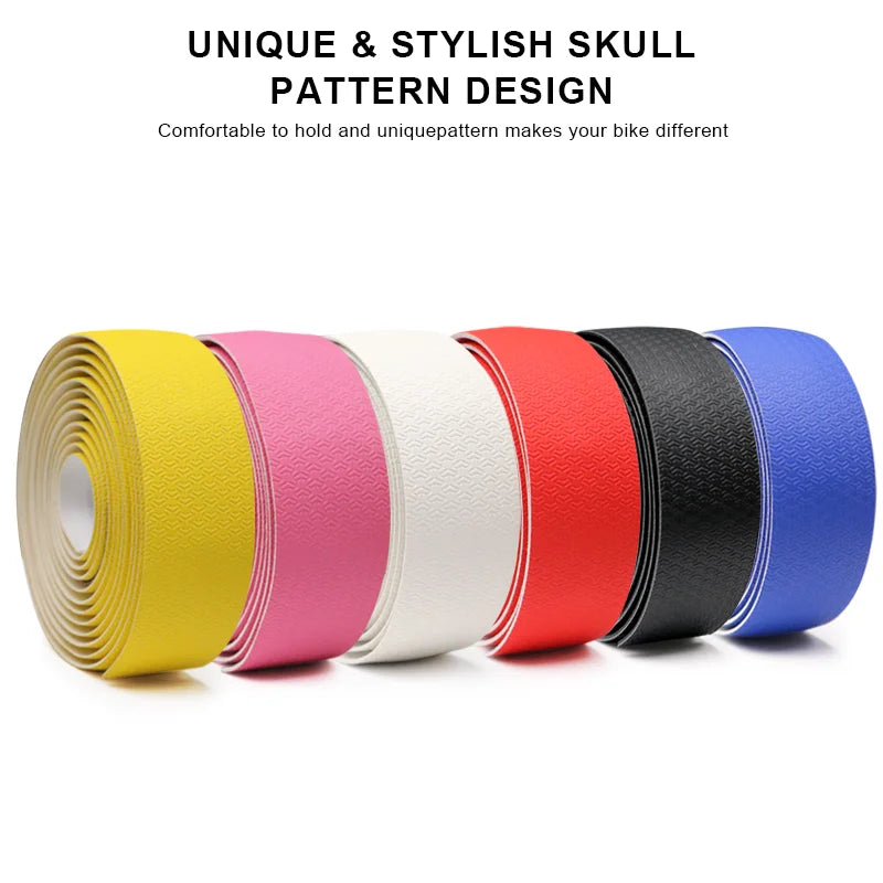 Bike Handlebar Tape PU+EVA Leather Anti-Slip Shockproof Bicycle Handle Bar Wrap Strap Racing Fixed Gear Belt Cycling Accessories