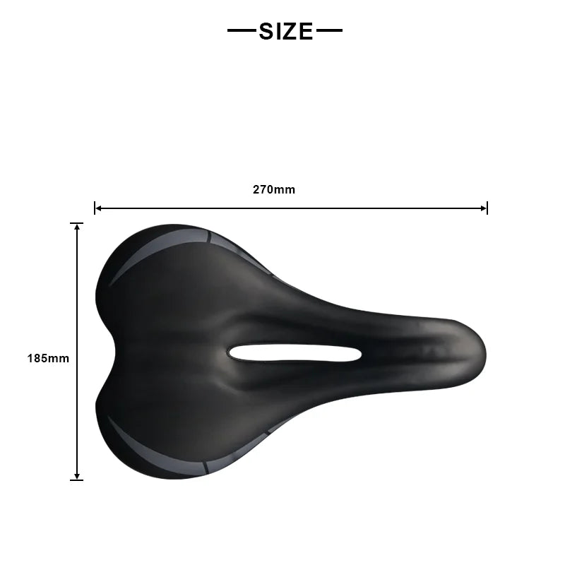 Bicycle Saddle Extra Soft Gel Leather Shock Absorbing Design Mountain Road Bike Comfort Soft Cushion Cycling Padded Wide Saddle