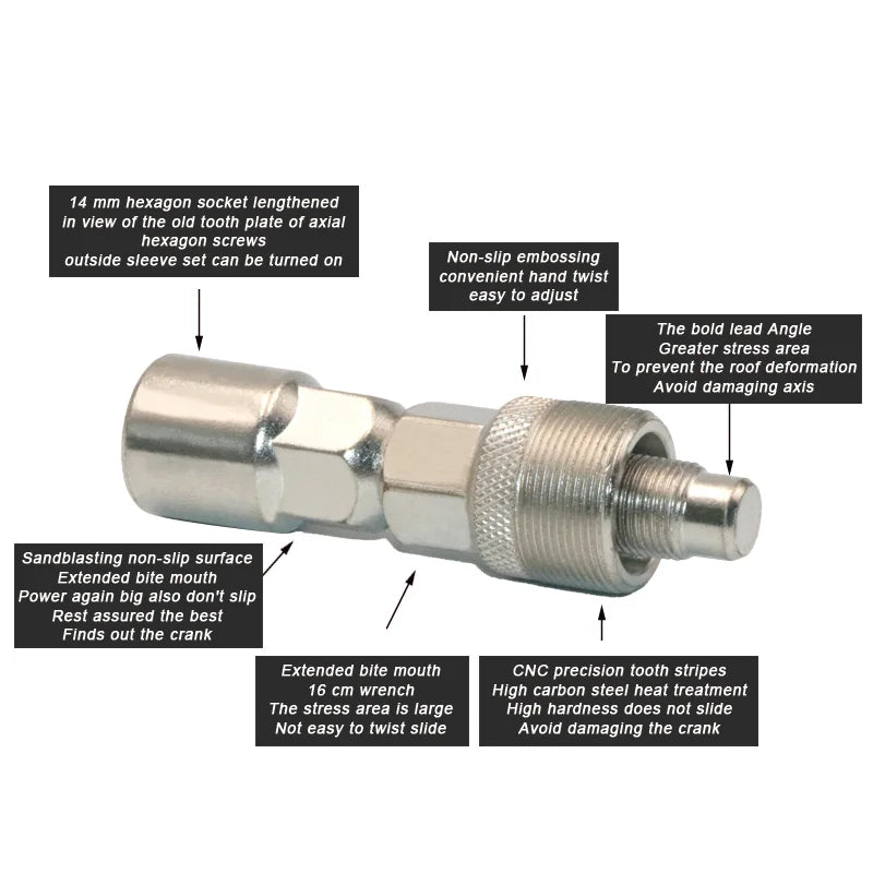 Bicycle Center Shaft Crank Remover Mountain Bike Pedal Cranks Extractor Wheel Puller Bolts Cycling Crankset Repair Accessories