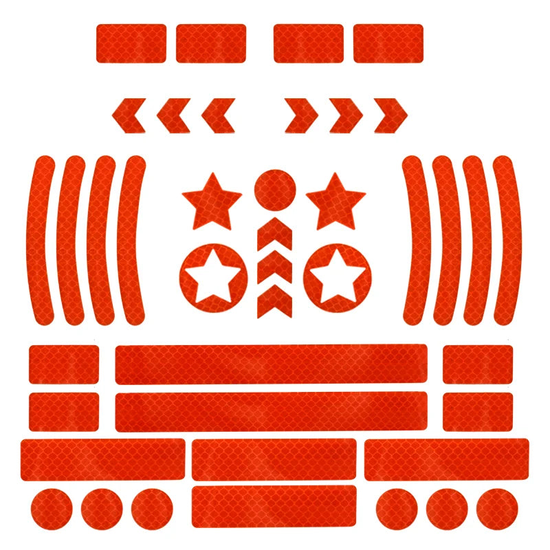 Bike Reflective Stickers MTB Scooter Helmet Body Reflective Sticker Night Safety Grid Stripe Warning Strip Bicycle Reflector