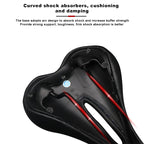 Bicycle Saddle Extra Soft Gel Leather Shock Absorbing Design Mountain Road Bike Comfort Soft Cushion Cycling Padded Wide Saddle