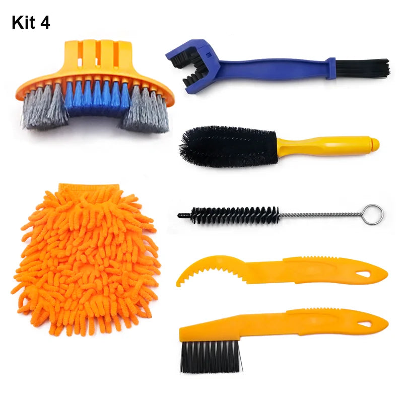 Bicycle Cleaning Kit Mountain Bike Chain Cleaner Scrubber Tire Brushes Washing Glove Cycling Maintenance Tool Accessories