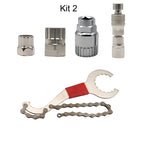 Bicycle Repair Tool Kits Bike Chain Measuring Ruler Crank Puller Extractor Chain Cutter Flywheel Remover Cycling Repair Parts