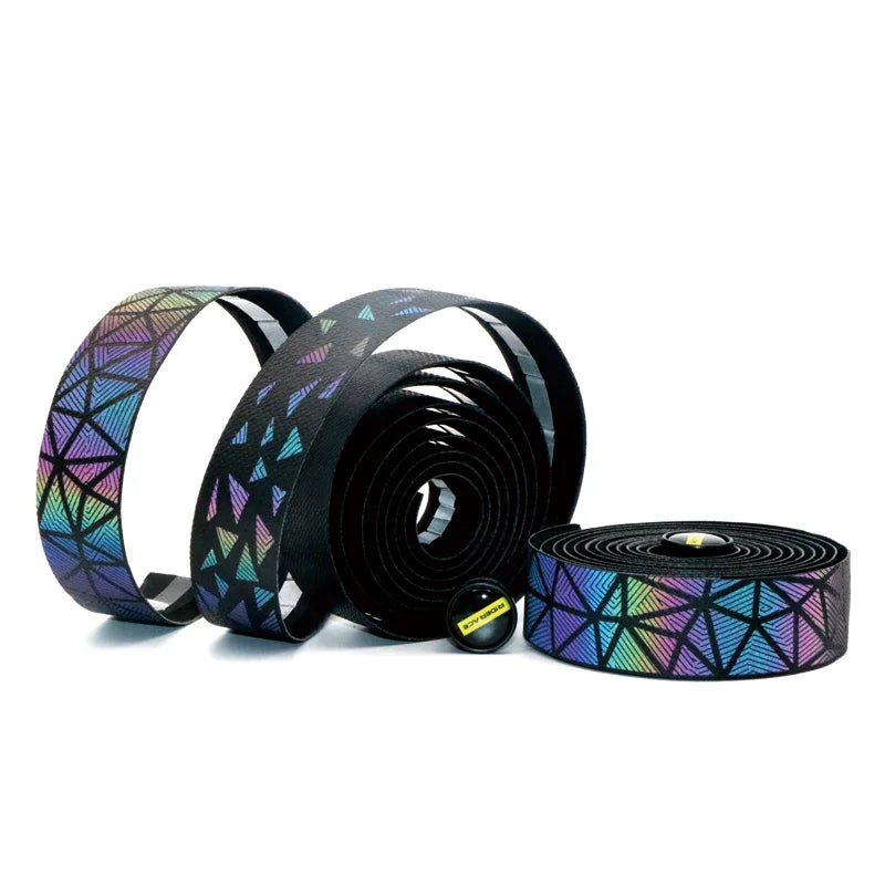 Bicycle Handlebar Tape Change Color Reflective PU+EVA Leather Dimming Sticker Belt Mountain Bike Anti-Vibration Handle Bar Tapes