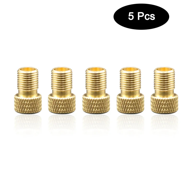 5Pcs Bicycle Tire Transfer Valve Adapter Presta To Schrader Copper Valve Adaptor Wheels Gas Nozzle Tool Cycling Accessories