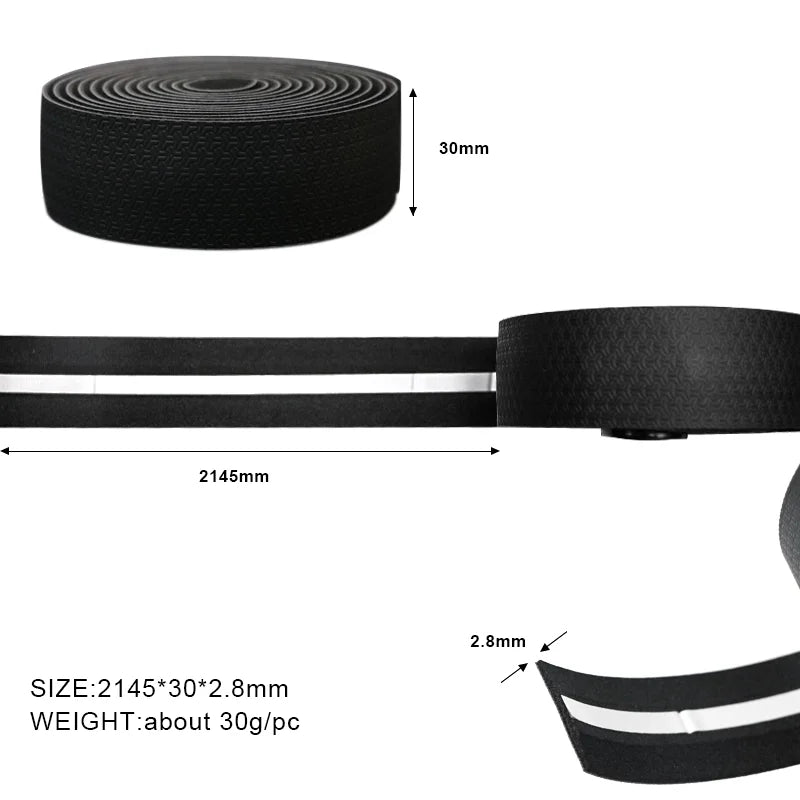 Bike Handlebar Tape PU+EVA Leather Anti-Slip Shockproof Bicycle Handle Bar Wrap Strap Racing Fixed Gear Belt Cycling Accessories