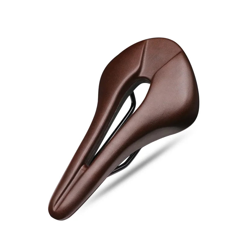 Bicycle Saddle Breathable Hollow Design PU Leather Soft Comfortable Seat MTB Mountain Road Bike One-Piece Cushion Cycling Parts