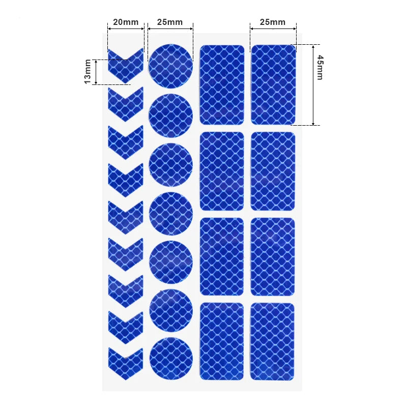 Bike Reflective Stickers MTB Scooter Helmet Body Reflective Sticker Night Safety Grid Stripe Warning Strip Bicycle Reflector