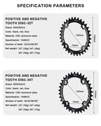 Bicycle Chainwheel 104BCD Round Shape Narrow Wide Mountain Bike Crankset Chainwheel Single Plate 32T/34T/36T/38T MTB Parts