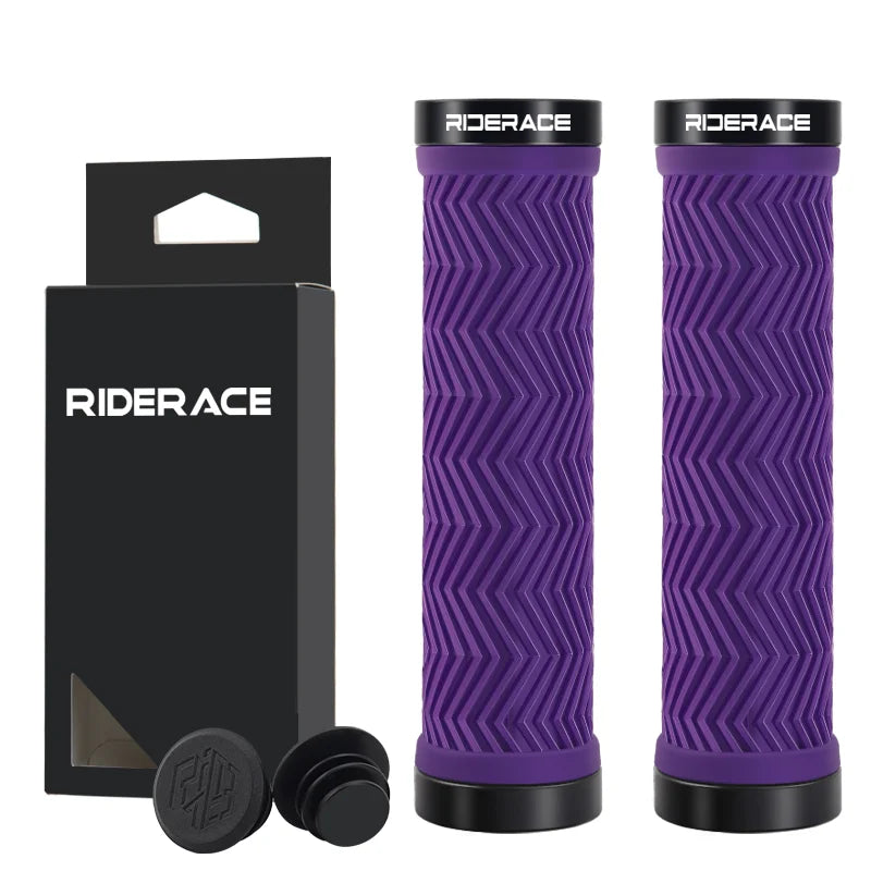 MTB Bike Handlebar Grips TPR Rubber Non-slip Comfortable Aluminum Alloy Lock On Bicycle Handlebar Cover Cycling Accessories