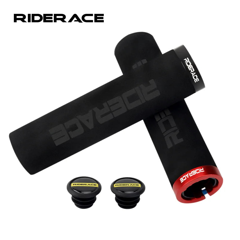 Bicycle Grips Ultralight Sponge Anti-Skid Shock-Absorbing Soft Bike Handlebar Grip Aluminum Locking Ring Cycling Accessories