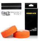 Bicycle Handlebar Tape PU Leather Perforated Breathable Soft Road Bike Handlebar Tape With 2 Bar Plug Anti-Slip Shock Absorption