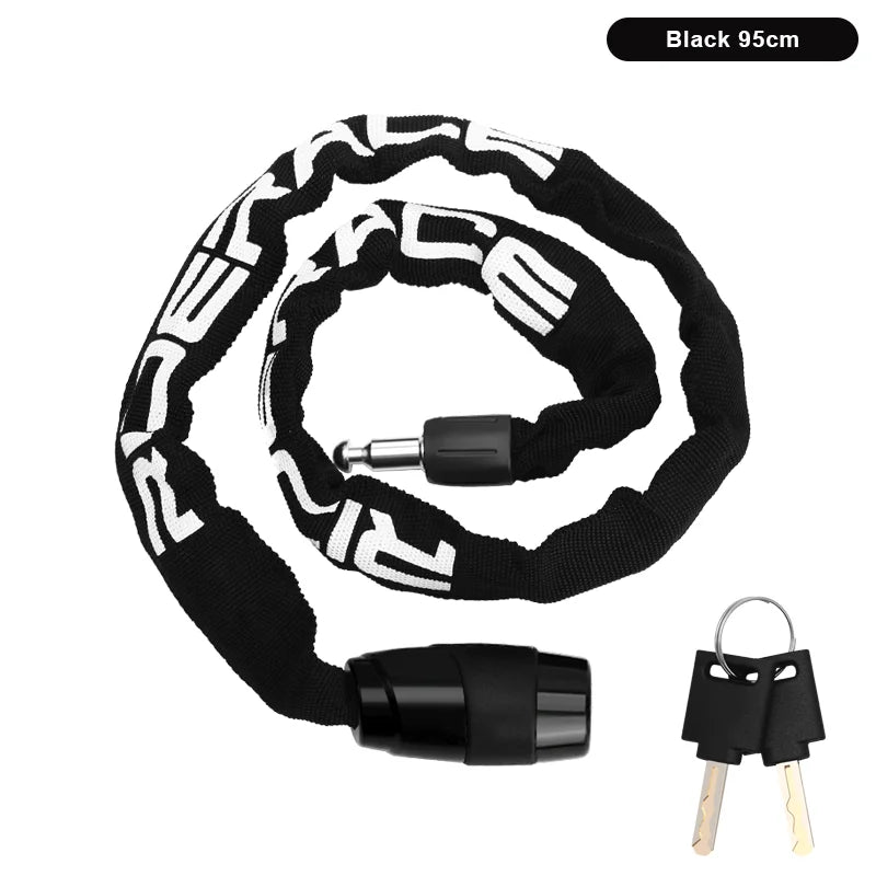 Bicycle Chain Lock Metal Anti-Theft Security Reinforced Mountain Road Bike Chain Lock With 2 Keys For Motorcycle Scooter Padlock