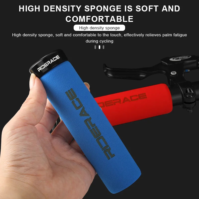 Ultraight Bicycle Grips With Dust Plug Soft Sponge Anti-Skid Shock Absorption Mountain Bike Handlebar Cover MTB Accessories