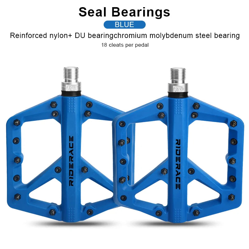 Ultralight Sealed Bearings Bike Pedals Nylon Anti-Slip Footboard Wide Flat Platform MTB Road Bicycle Pedals Cycling Accessories