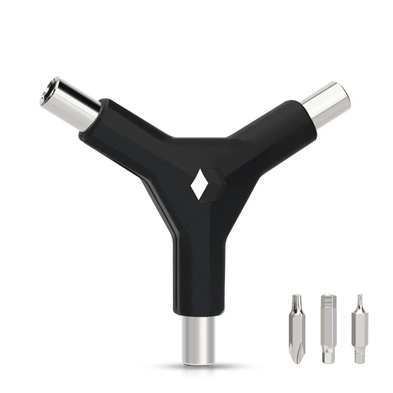 6 In 1 Bike Hex Allen Wrench Y Shape 3 Way Interchangeable Bits Carbon Steel Bicycle Hand Repair Tool Kit T25 PH2 Screwdriver