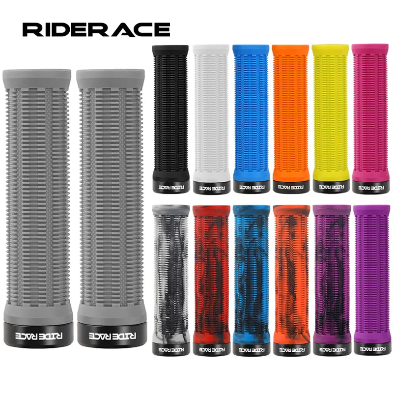 1Pair MTB Grips TPR Rubber Ergonomic Comfortable Mountain Bike Handlebar Grips Anti-Skid Shock-Absorbing Bicycle Handlebar Cover