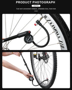 Bicycle Air Pump 300Psi High Pressure Schrader Presta Valve Bike Pump For Front Fork And Rear Suspension With Pressure Gauge