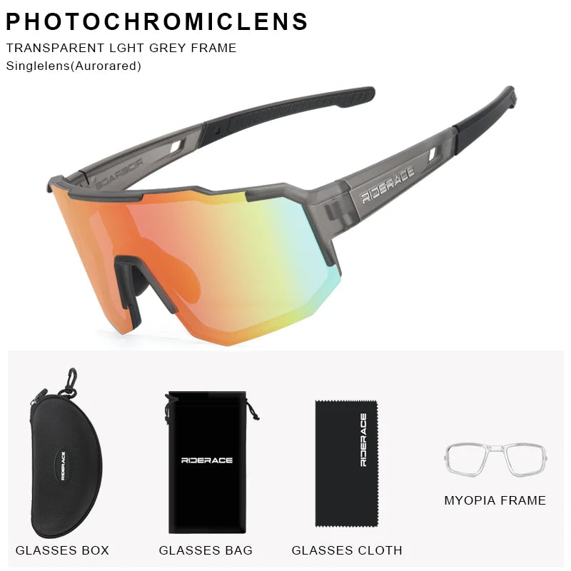 Cycling Glasses UV400 Protection Bicycle Sunglasses Photochromic Polarised Lens Eyewear Outdoor Riding Goggles For Men Women