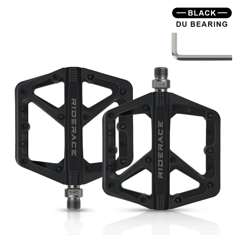 Bicycle Pedal Anti-Slip Ultralight Nylon DU Bearing For Road Mountain Bike Pedals Multicolor Flat Platform Cycling Accessories