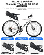 Bike Saddle Bag Large Capacity Waterproof Foldable Bicycle Saddle Pannier Bag Tail Rear Bag Outdoor Cycling Seat Accessories
