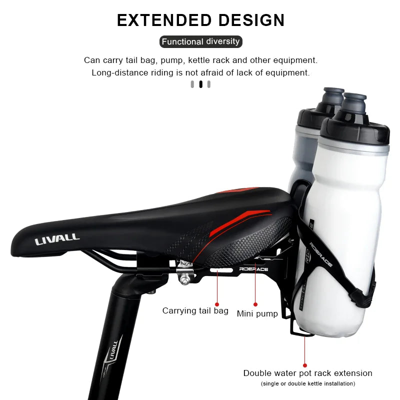 Bicycle Water Bottle Cage Extender Aluminium Alloy Bike Saddle Dual Bottles Rack Holder Cycling Water Bottle Holder Adapter