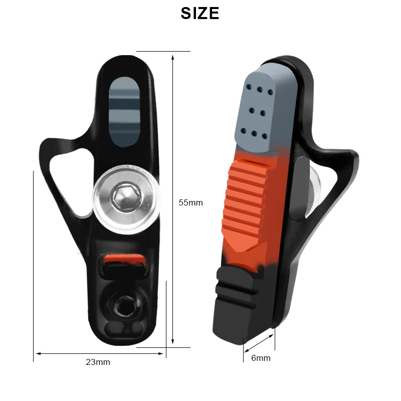 Bike Brake Pads Set Replaceable Inserts C-Brake CNC Aluminum Alloy Rubber Sheet Bicycle Brake Blocks With Mud Trough Silent