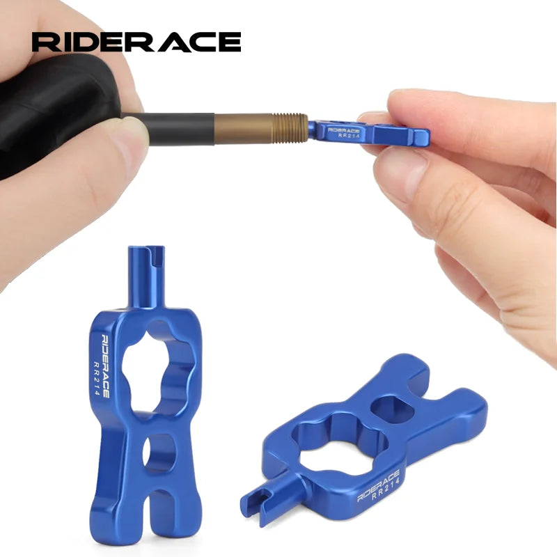 Bicycle Valve Wrench 4 In 1 Multifunction Aluminum Alloy Bike Valve Core Wrench Schrader/Presta Valve Core Removal Install Tool