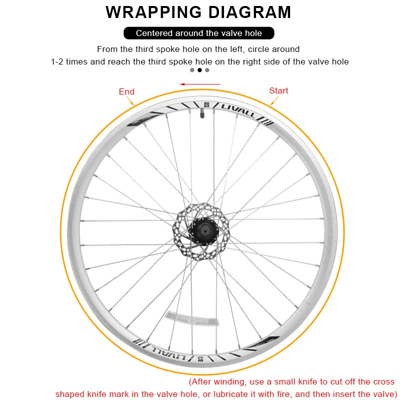 Bicycle Tubeless Rim Tape Wear-Resistant MTB Road Bike Rim Tape Strips Cycling Wheel Width 21/23/25/27/29/31/33/35mm Length 10m