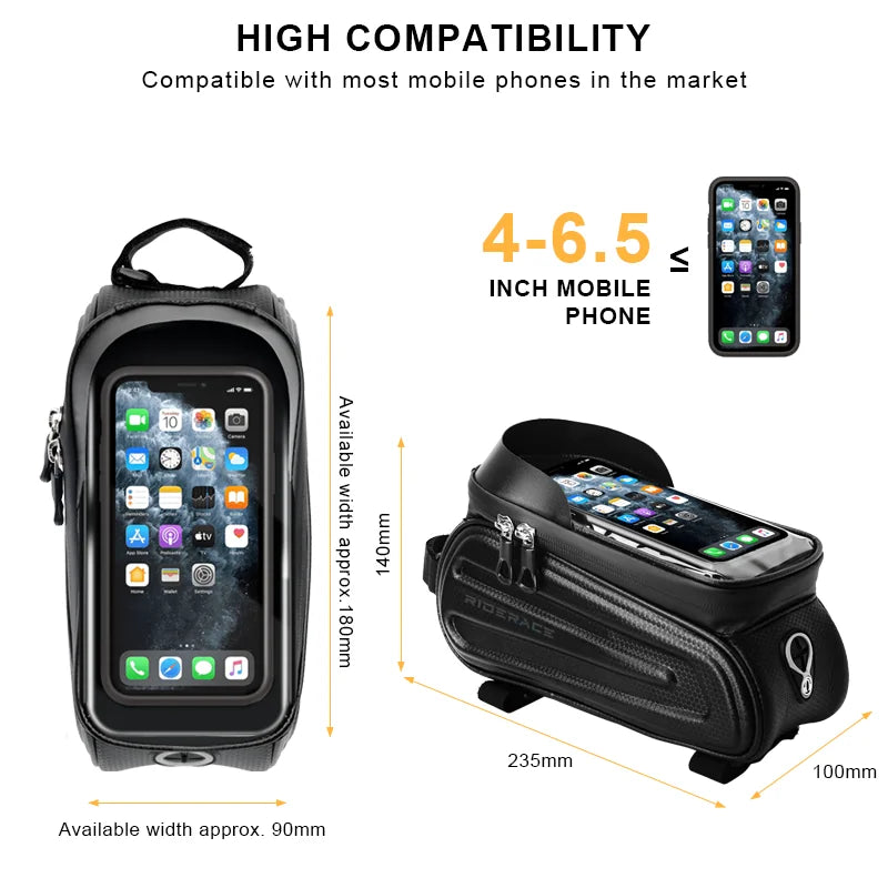 Bicycle Bag With Touch Screen Rainproof Mountain Road Bike Front Cell Phone Holder MTB Top Tube Frame Bags Cycling Accessories