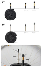 2Pcs Bicycle Inner Tube For AV FV Schrader Presta Valve 700C 18 23 25 28 32 35 43C 48/60mm Bike Inner Tube Cycling Accessories