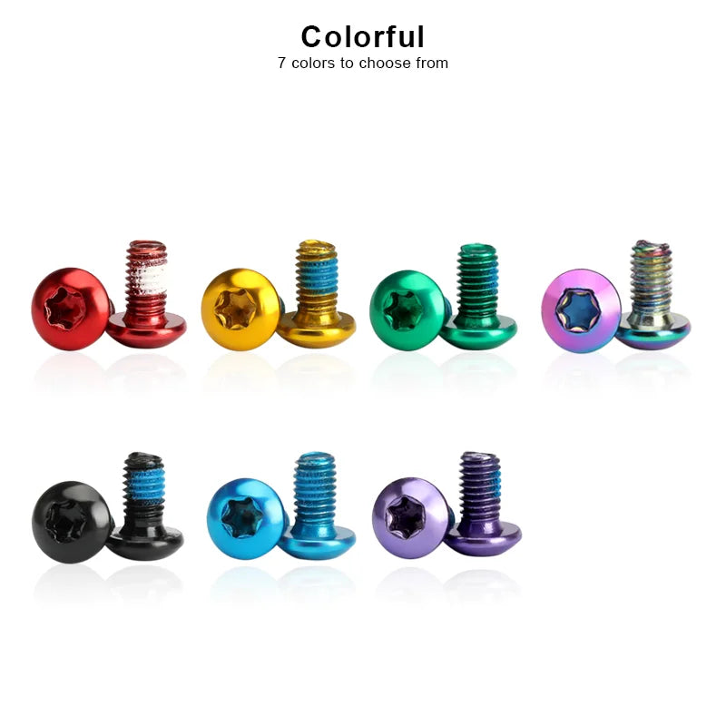12Pcs Bicycle Disc Brake Screw M5X10mm T25 Plating Titanium Colorful MTB Bike Color Non-slip Disc Screw Cycling Accessories